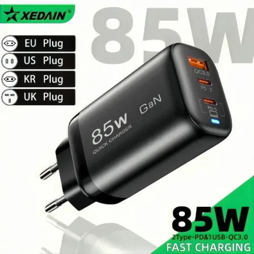 Carregador Turbo 85W XED Duplo USB-C Carga Rápida Notebook e Celular