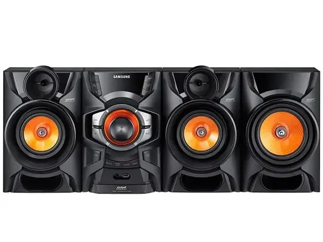 mini system samsung giga sound pro, caixa principal + duas caixas de som