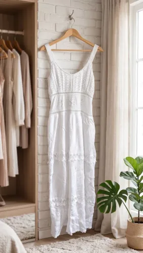 Vestido Longo Branco/Artesanal