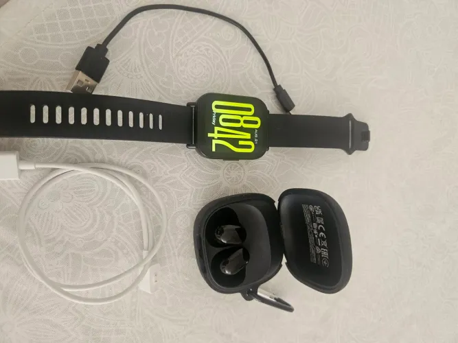 SmartWatch xiaomi redmi watch 5 preto + fone de ouvido redmi buds 6 play