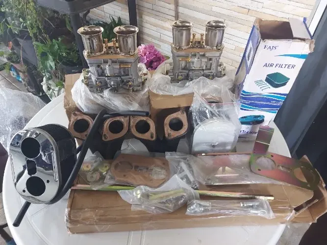 kit de weber 40 completo na caixa pra motores a ar com acionamento filtros marca fajs