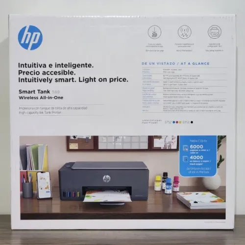 Impressora Multifuncional HP Smart Tank 589 Wireless - Nova/Lacrada, Nota Fiscal, Garantia