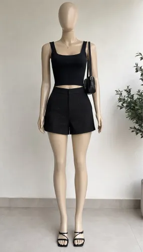 SHORT PRETO COM BRILHO