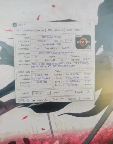 Ryzen 5700x com detalhe