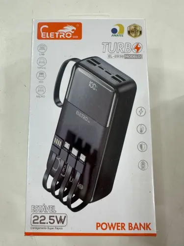 Power bank 30.000 mah turbo Eletromex bateria portátil Entrega grátis 