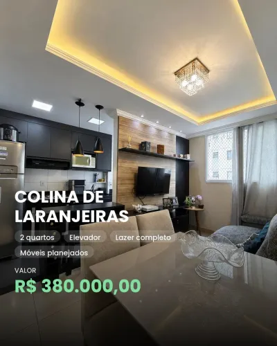 Apartamento, 2 quartos, 48 m², 1 vaga no Colina de Laranjeiras em Serra