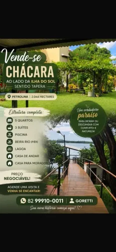 Chácara Paraíso em Petrolina na margem do Rio São Francisco 