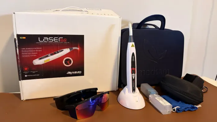 Laser Duo MMO (Fotobiomodulação) 660nm + 808nm Completo | ILIB + Kit de Fibras (Impecável)