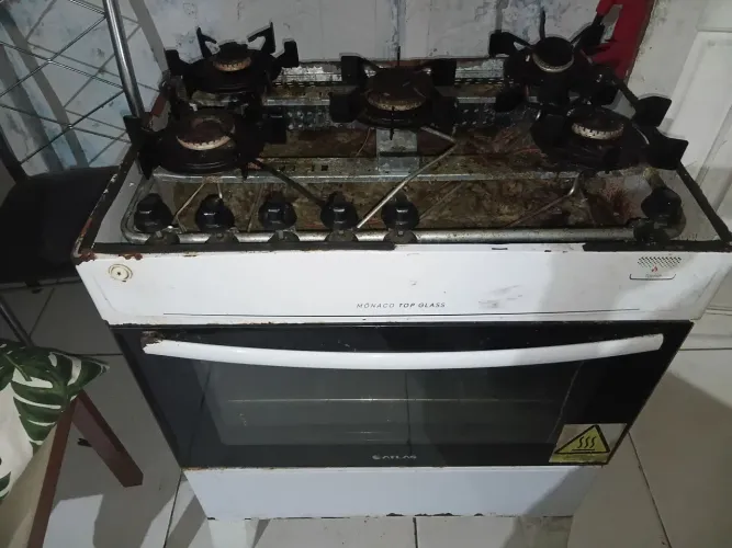 Fogão funcionando