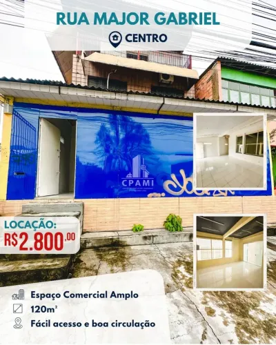 Rua Major Gabriel | Ponto Comercial com 120m² para Locação no Centro