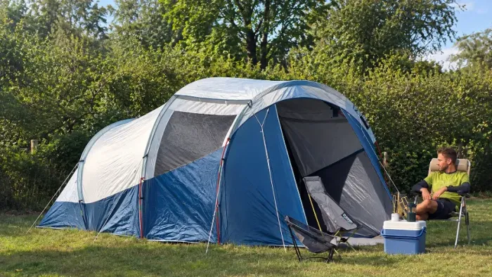 Barraca de Camping Quechua Arpenaz 4.1 Fresh & Black - Branca e Azul (4 Pessoas 1 Quarto)