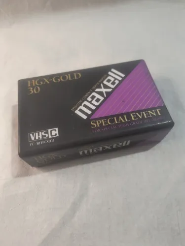 Fita VHS-C Maxell HGX-Gold TC-30 Lacrada Original Virgem Anos 90<br>