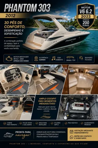 Lancha Phantom 303 (venda) ou Cota Nautica (25%)