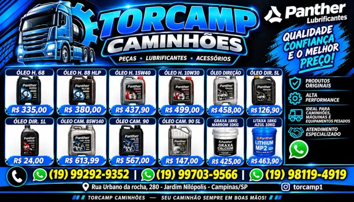 Torcamp caminhoes  vendas de óleo linha pesada 