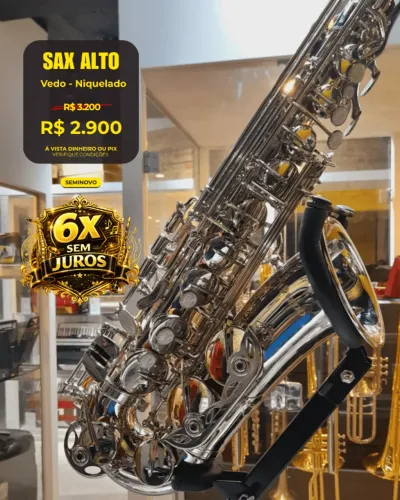 Saxofone Alto Vedo Niquelado - Seminovo
