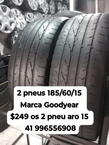 Pneus 185/60/15 Goodyear sport $249 os 2 pneu aro 15 usados roda muito ainda não é remold 