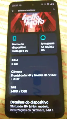 G54 256g 8ram expansível semi-novo