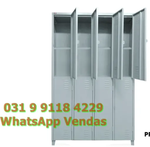 Roupeiro de Aço para Vestiário 8 Portas Grandes - Novo - Entregamos Grátis para BH