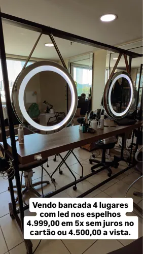 Bancada com led  para salão 