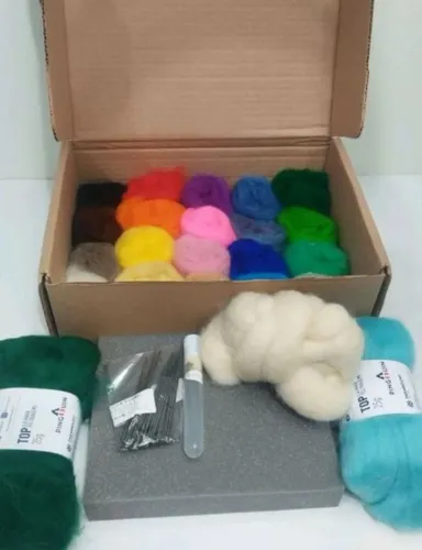 Kit completo de feltragem com lã de carneiro