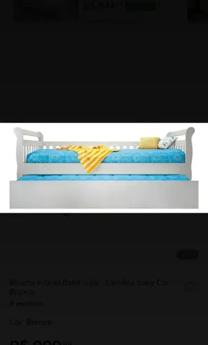 Cama babá com cama auxiliar modelo Júlia ( marca Carolina Baby)