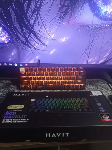  Teclado Mecânico Gamer Havit Gamenote KB920L RGB 61 Teclas - Na Caixa Estado de Novo