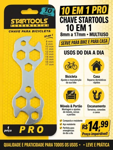 Chave Startools 10 em 1 varejo e valor em quantidades