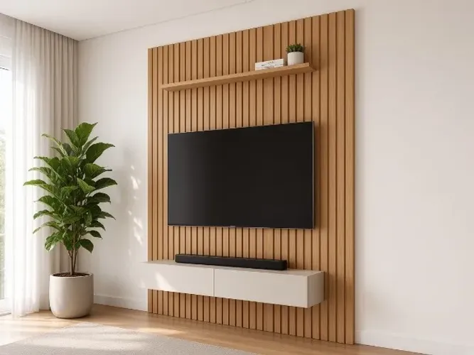 Painel Ripado Niagara 1,96m p/ TV até 82" (NOVO A PRONTA ENTREGA)