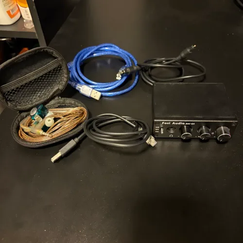 DAC Fosi Audio Q4 + Cabos e Fones - Excelente Estado