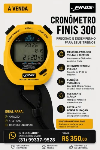Cronômetro profissional Finis natação e treinos