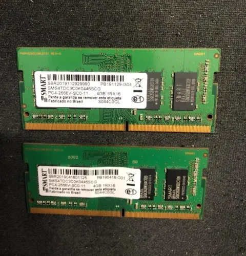 Kit Memória RAM SMART DDR4 8GB 2666MHz (2x4GB) - Original retirada de Notebook Dell