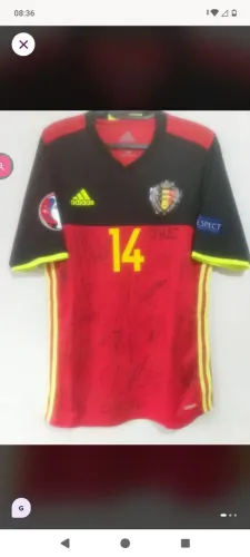 Camisa Bélgica Euro 2016 #14 Mertens Jogo Autografada Elenco Certificada