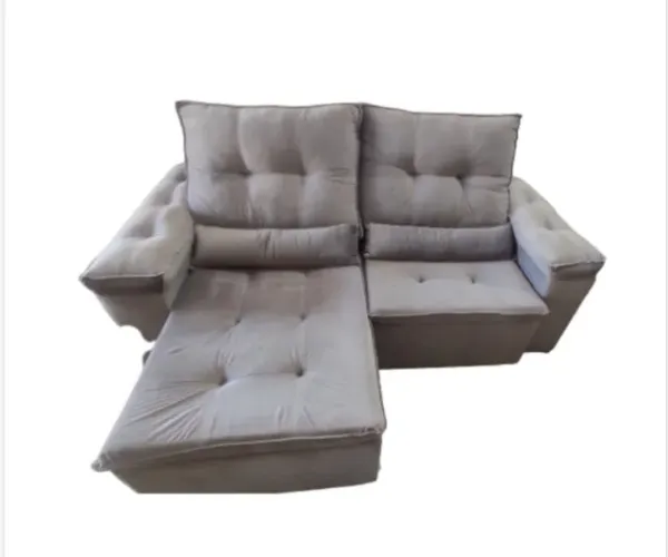 Sofá 2,20m Retrátil Reclinável C/ Pillow Super Lindo Fazemos Entrega