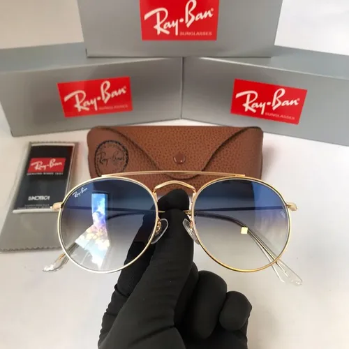 Óculos de sol Ray ban Double Bridge azul gold 