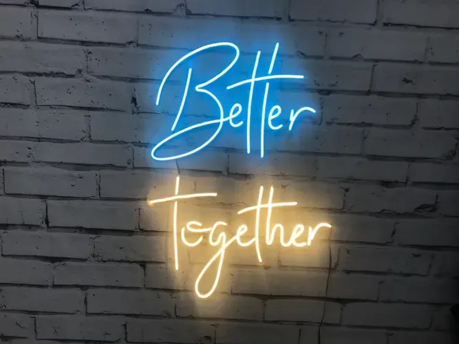  Letreiro Neon Led Decorativo para casamentos - Better Together (melhor juntos)