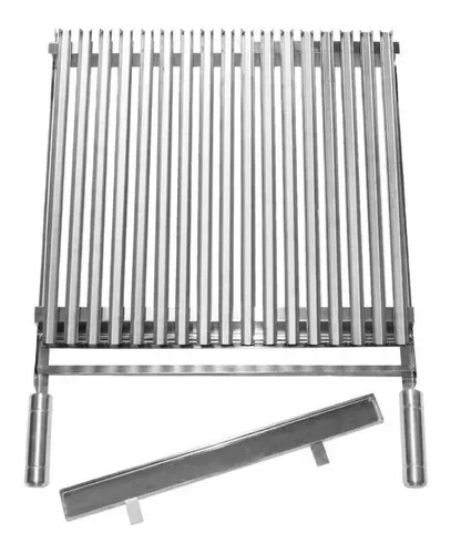 Grelha Picanheira Inox 45x50 Com Coletor De Gorduras