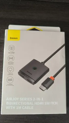 Baseus Hub HDMI. Bidirectional 2x1 - COM CABO - dois aparelhos no mesmo Monitor ou TV