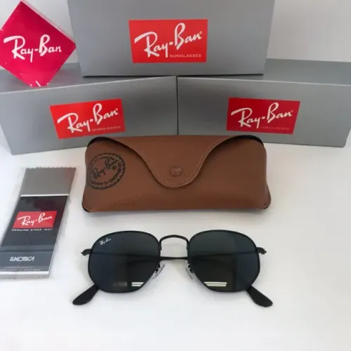 Óculos de sol Ray ban Hexagonal Black Clássico lentes de cristal