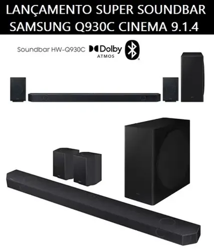 Top A Melhor Super Soundbar Samsung Q930C Wireless Sincronia Alexa (+2Pedestais)