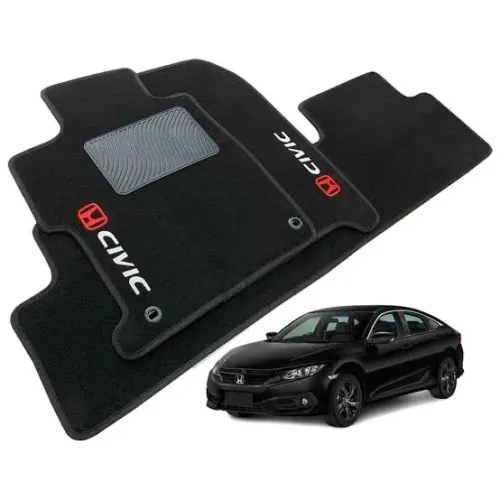 Tapete Civic 2013 2014 2015 2016 G9 Carpete Preto 03 Pçs