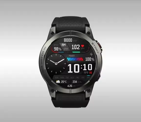 Smartwatch Zeblaze Stratos 3 com display Amoled ultra HD, GPS embutido, tela 1.43 polegada