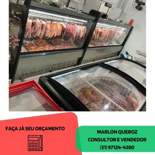 Balcão de Carne Polar 2 Metros Preto Novo 220v