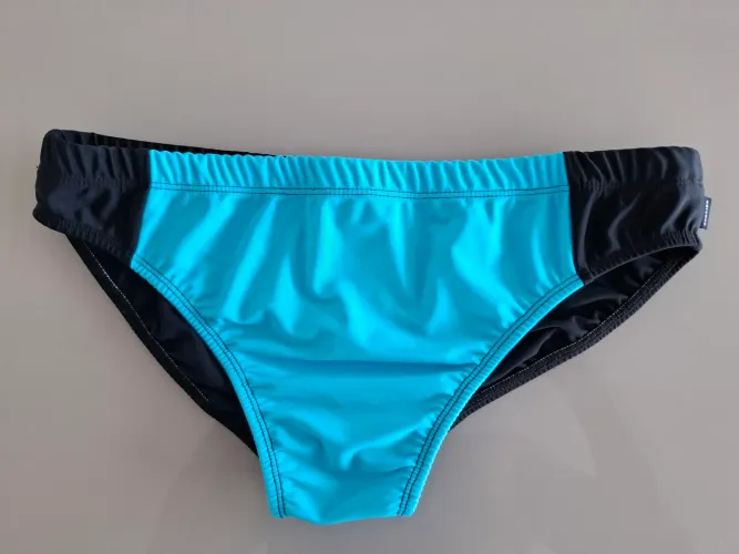 Sunga Slim Barcode Fetish Gear G Azul e Preta semi nova