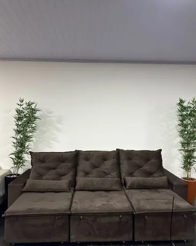 Sofá Modular Marrom Confortável