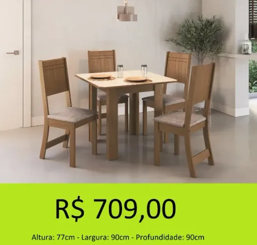 MESA DE JANTAR COM EXCELENTE ENCAIXE