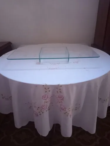 Bandeja de vidro com suporte para mesa ( 60 X 40 X  06 cm )
