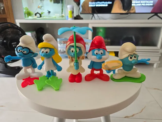Bonecos smurfs burguer king 2017