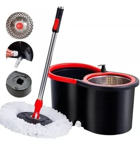 Mop Giratório 360° Completo Cesto Inox - Limpeza Eficiente e Prática!