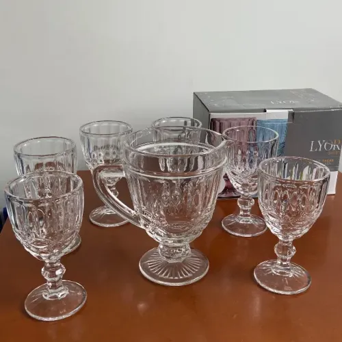 Jogo de taças para agua 260ml com Jarra