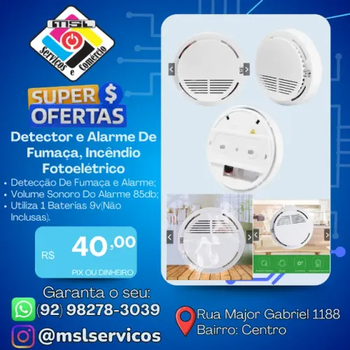 Detector e Alarme de Fumaça Fotoelétrico - Segurança e Proteção Contra Incêndios!